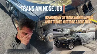Trans Am Nose Job. I crashed my 1979 "Smokey & the Bandit" Trans Am. Then swapped the nose for a 78.