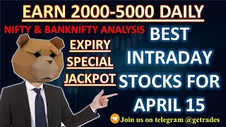 Best Intraday Stocks for Tomorrow 15 April 2021 | Nifty And Banknifty Analysis