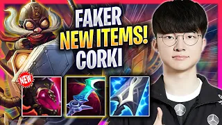 FAKER TRIES CORKI WITH NEW ITEMS! - T1 Faker Plays Corki MID vs Akali! | Sason 2024