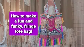 One of a kind! Fringe boho tote bag sewing tutorial.