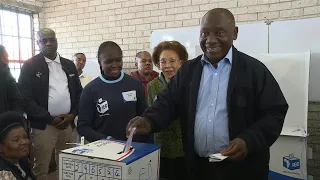 South Africa's President Ramaphosa votes in general election in Soweto | AFP