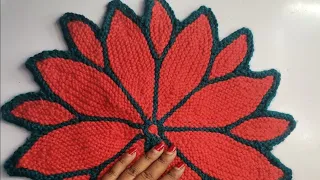New doormat knitting design/puja aasan knitting design/knitting thalposh Hindi/table mat knitting