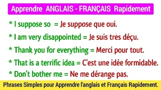 100 Phrases Simples Pour Apprendre l'anglais et Français Rapidement🔥Useful Phrases To Learn FRENCH.