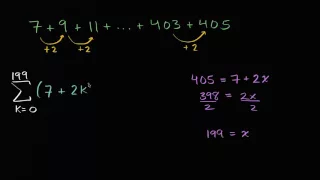 Writing arithmetic series in sigma notation