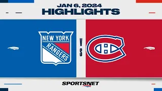 NHL Highlights | Rangers vs. Canadiens - January 6, 2024