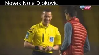 Novak Djokovic - At football game Monaco - Clermont  HD