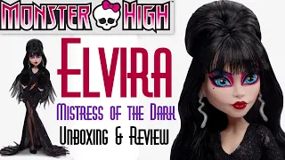 🦇 ELVIRA MISTRESS OF THE DARK ☠️ MONSTER HIGH SKULLECTOR DOLL 👑 ECW 🌎 UNBOXING & REVIEW