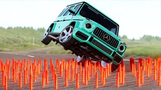 Cars vs Spikes TRAP x Massive Speed Bumps ▶️ BeamNG Drive