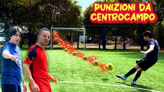 PUNIZIONI DA CENTROCAMPO CHALLENGE con IL TRIO TARALLO sul CAMPETTO DA CALCIO