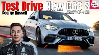 F1 Driver George Russell Test Drives the 2024 Mercedes AMG C63 S