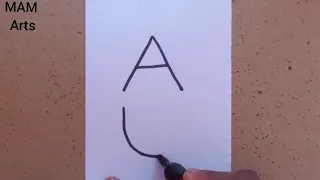 Joker drawing from A and U letter// Easy Joker drawing step by step// MAM Arts