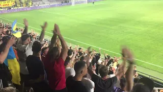 Dinamo Kiev vs Aris Thessaloniki (goal Oleksandr Karavaev) and listen Rapid Bucuresti fans