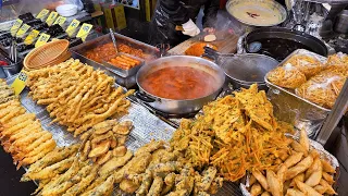 겨울철 인기 간식 떡볶이, 어묵, 튀김, 순대 분식 Top12 몰아보기 / Top12 Popular Tteokbokki, Tempura - Korean Street Food