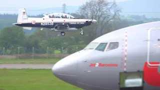 [4K] DELIVERY FLIGHT | 4 Tunisian Air Force Texan T6 IIs Landing at Glasgow Airport | 2023