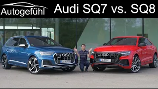 Audi SQ8 V8 vs SQ7 V8 comparison REVIEW petrol performance SUVs 2021 - Autogefühl