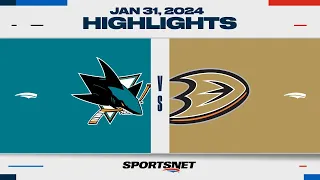 NHL Highlights | Sharks vs. Ducks - January 31, 2024