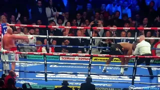 Tyson Fury TKOs Dillian Whyte And Pushes Him Across The Ring! 👑💥🔥 #boxing #shorts # furyvwhyte