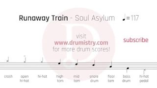 Soul Asylum - Runaway Train Drum Score