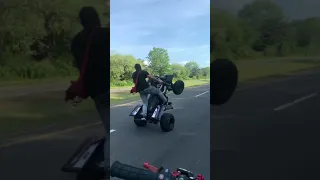 Banshee quad wheelies across Long Island NY