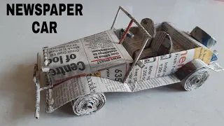 How to make a Newspape Car| Newspaper Craft | DIY Craft | Newspaper vintage car | Newspaper car