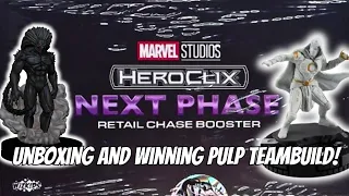 Unboxing a Heroclix Next Phase Chase Booster + Tournament Report, and Pulp Teambuild I used to WIN!