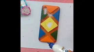 Phone case painting||Decorate your phone cover||Aesthetic #satisfying #shorts #youtubeshorts #viral