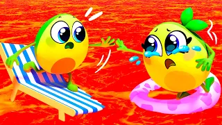 Floor is Lava Challenge at the Beach 🌋 Hot vs Cold + More Kids Stories || VocaVoca Cartoons 🥑