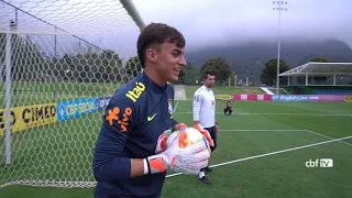 GOLEIROS da Seleção Brasileira SUB-17 participam de DESAFIO DE REPOSIÇÃO