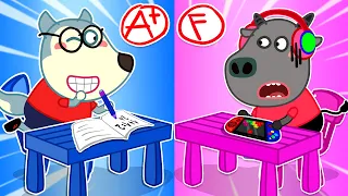 Wolf Family⭐️ Wolfoo vs Bufo, Who is Good Student? - Wolfoo and A New School Story | Kids Cartoon