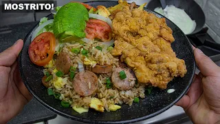 El Famoso Combinado MOSTRITO! Comida callejera Peruana | Abelca