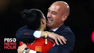 Spanish soccer head refuses to step down for forcibly kissing player after World Cup win