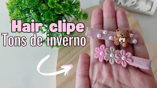 (passo a passo) hair clip de inverno fácil com borrachinha ante deslizante confortável