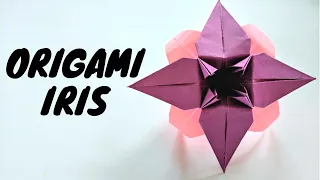 Origami IRIS flower | How to make a paper iris flower