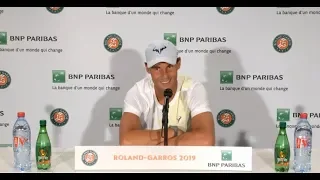 Rafael Nadal Pre-tournament Press conference at Roland Garros 2019
