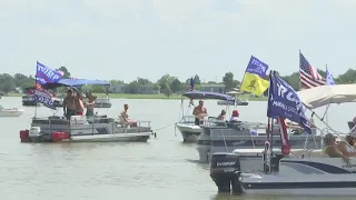 Hundreds float Lake Arrowhead in support of President Trump at boat rally