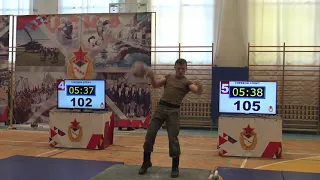 Армейский рывок гири 32 кг до 65 кг. Степанов Николай Чемпионат ВС РФ 2020
