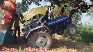 🚜Powertrac 439 plus 💪 Full loading 💔aloo 🤣 trolley🥰 pulling। छोटा खतरनाक ड्राइवर देखो डर नहीं रहा है