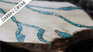 Epoxy Resin Turquoise Stone River Style Board