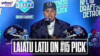 LAIATU LATU speaks after being selected No. 15 in NFL Draft by COLTS | Yahoo Sports