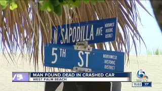 Man found dead in crashed car in West Palm Beach on Saturday