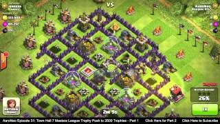 Town Hall Level 7 (TH7) Masters League Trophy Push Part 1 - Hog Riders Attack Strategy (CoC)