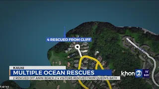 6 individuals rescued from Queens Bath and Anini Beach
