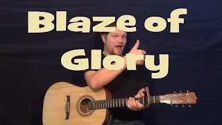 Blaze of Glory (Bon Jovi) Easy Strum Guitar Lesson How to Play Tutorial