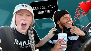 FLIRTING WITH DRIVE THRU EMPLOYEES IN FRONT OF MY GIRLFRIEND!! *BAD IDEA*