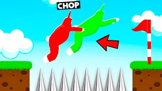 CHOP JUMPED OVER ME TO GET TO THE FINISH SUPER BUNNY MAN