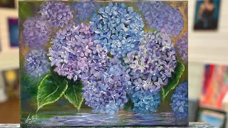 How To Paint Hydrangeas | step by step painting tutorial #acrylic