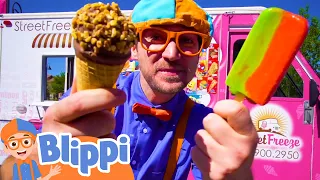 Blippi Eats Ice Cream from an Ice Cream Truck! | Full Episodes | Food Videos for Kids | Blippi Toys