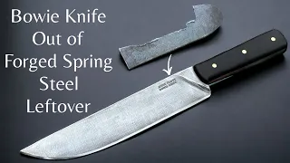 Making A Bowie Knife Out A Forged Spring Steel Scrap! #forging