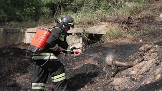 В Севастополе МЧС ликвидирован пожар на открытой территории площадью 1 гектар в посёлке Голландия