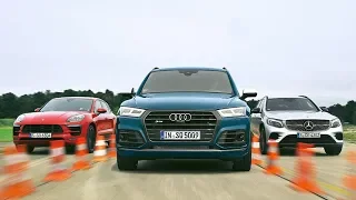 2018 Audi SQ5 vs 2018 Mercedes AMG GLC43 vs 2018 Porsche Macan GTS